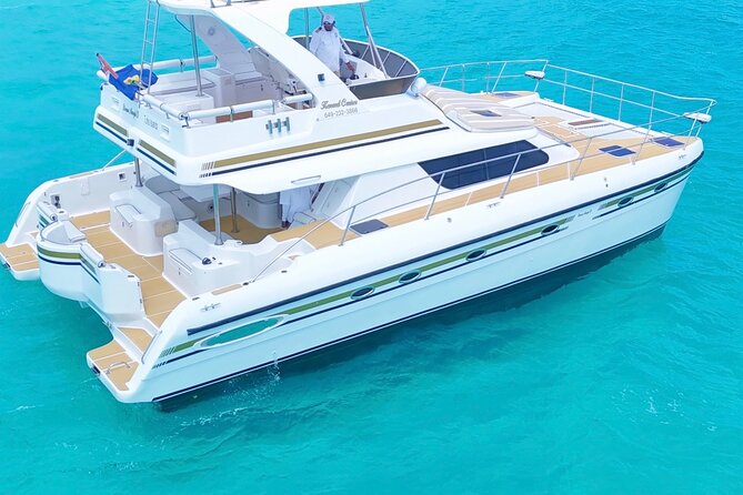Turks and Caicos Full-Day Luxury Private Yacht Charter - After lunch: party island inflatables and optional island hops
