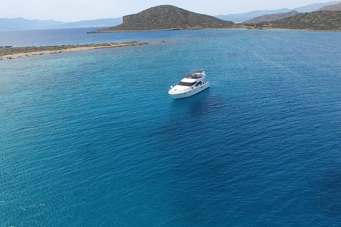Vip Motor Yacht Charter-17 meter-10 Guest-Half day or Sunset trip - Private Ferretti-Style Comfort Around Agios Nikolaos