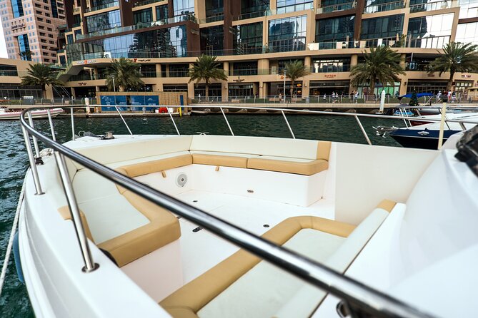 Yachting in Dubai: Book 36 ft Yacht Charter up to 10 people - Burj Al Arab: the 7-Star Backdrop from the Water